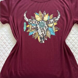 Women's Maroon Graphic Tee